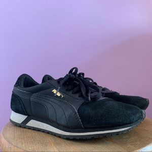 Black suede puma sneakers